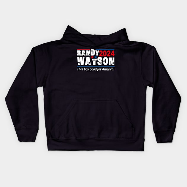 Randy Watson 24 For President Kids Hoodie by David Brown